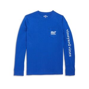 Vineyard Vines Hanukkah Kids Royal Blue Long Sleeve Tee